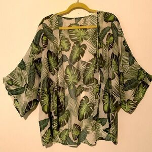 Tropical Sheer Cardigan/Cover Up